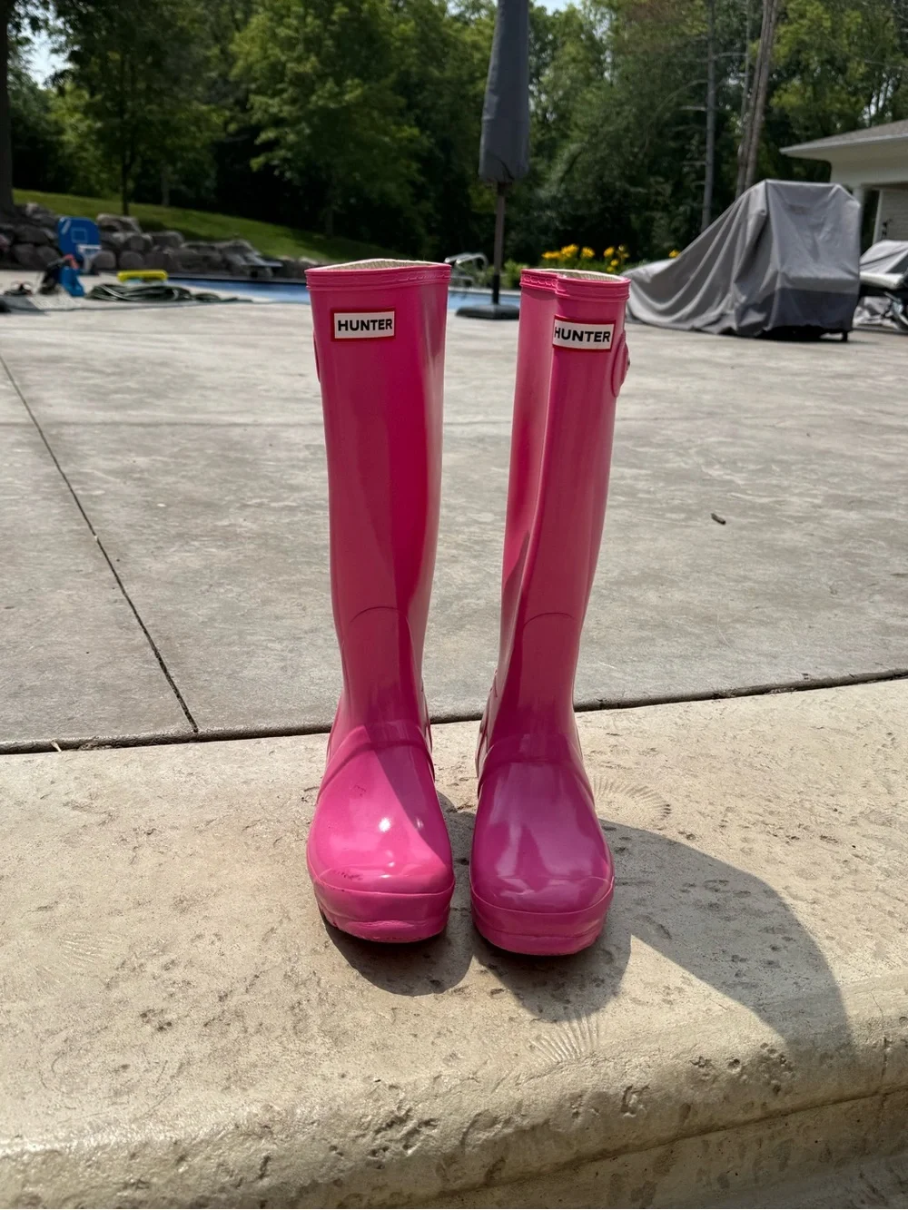 Hunter Bright Pink Gloss Tall Rain Boots